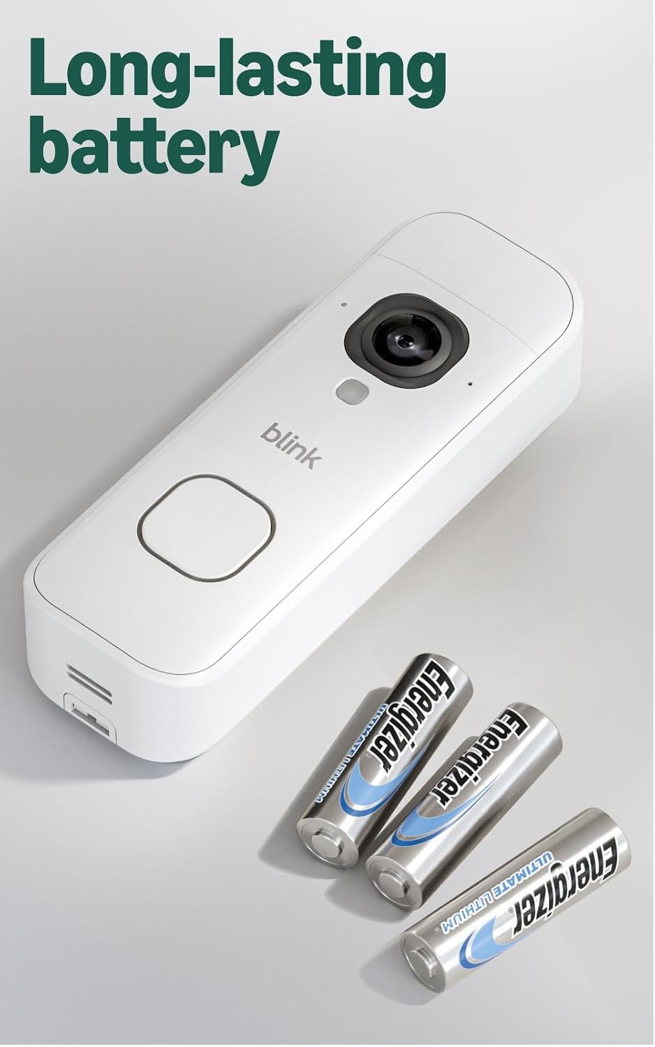 image:imageBlink Battery Doorbell 2K newest model with Basic Annual Plan Wireless video doorbell 2K video resolution enhanced audio Sync Module Core included System White