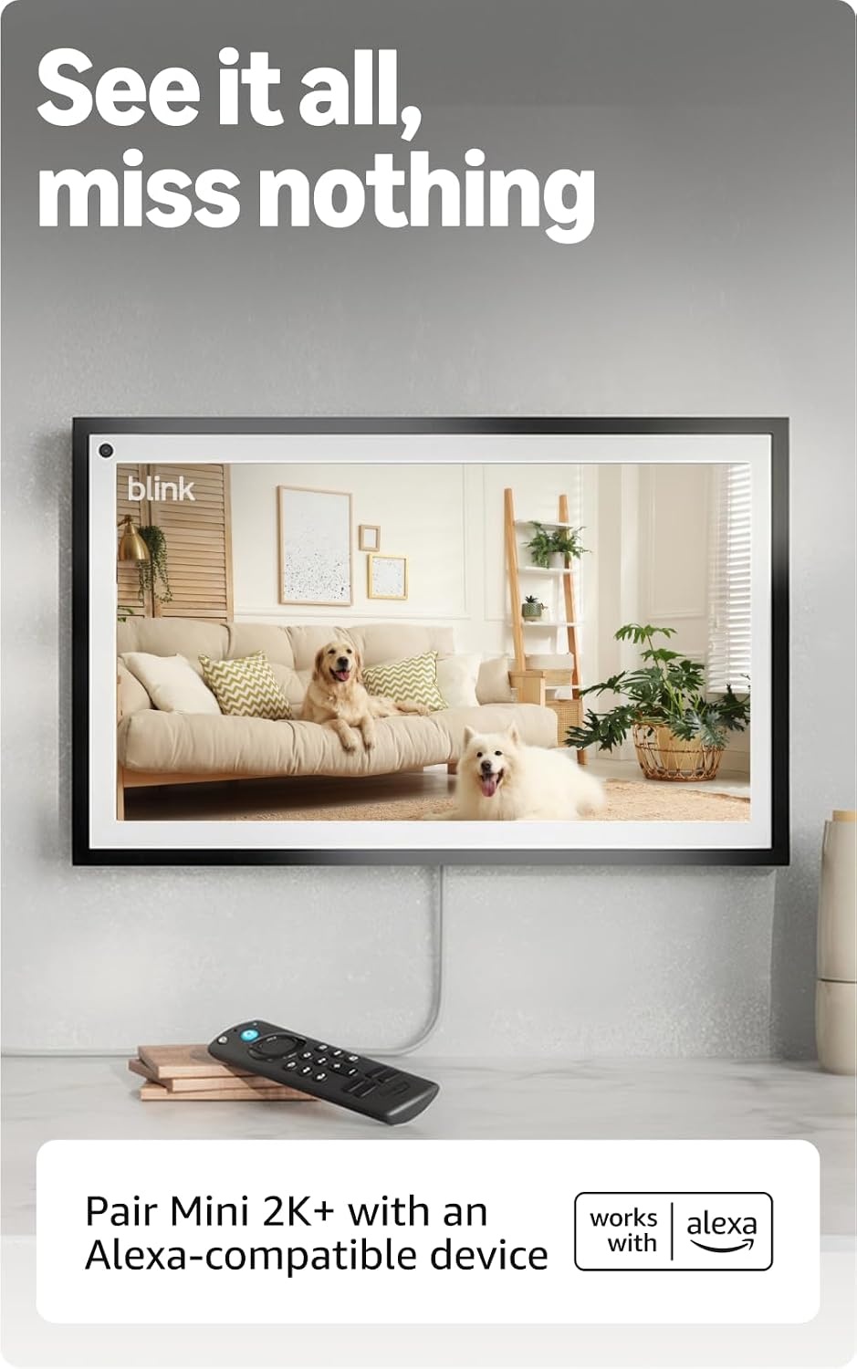 image:imageBlink Mini 2K newest model with 1Year Plus plan Plugin Home amp Pet Security Camera with 2K video resolution smart motion detection works with Alexa 2 camera White