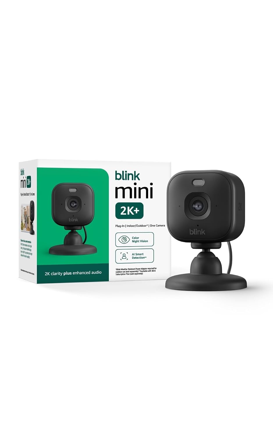 image:imageBlink Mini 2K newest model with Basic Annual Plan Plugin Home amp Pet Security Camera with 2K video resolution smart motion detection works with Alexa 1 camera Black