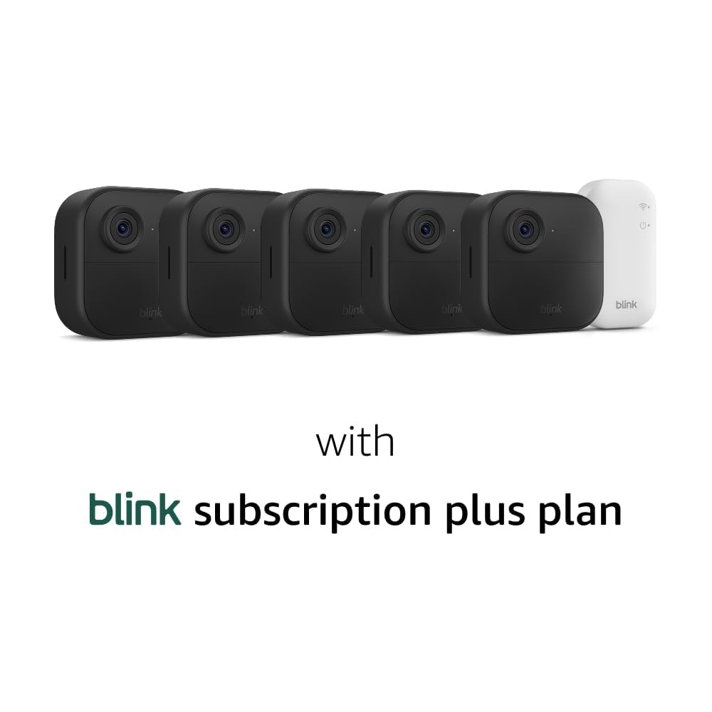 image:imageBlink Outdoor 4 1Year Plus plan Wireless smart security camera twoyear battery life 1080p HD day and infrared night live view Sync Module Core included 2 camera systemSave with Plus plan