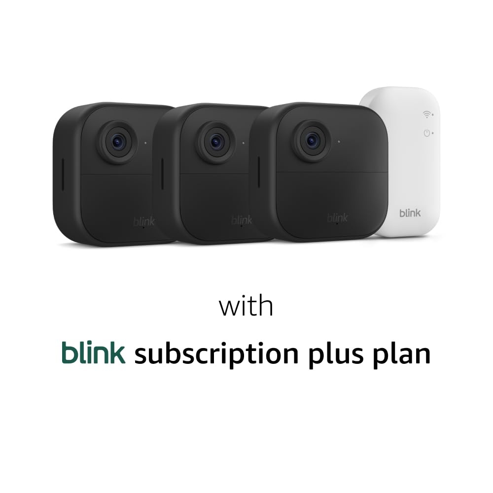 image:imageBlink Outdoor 4 1Year Plus plan Wireless smart security camera twoyear battery life 1080p HD day and infrared night live view Sync Module Core included 2 camera systemSave with Plus plan