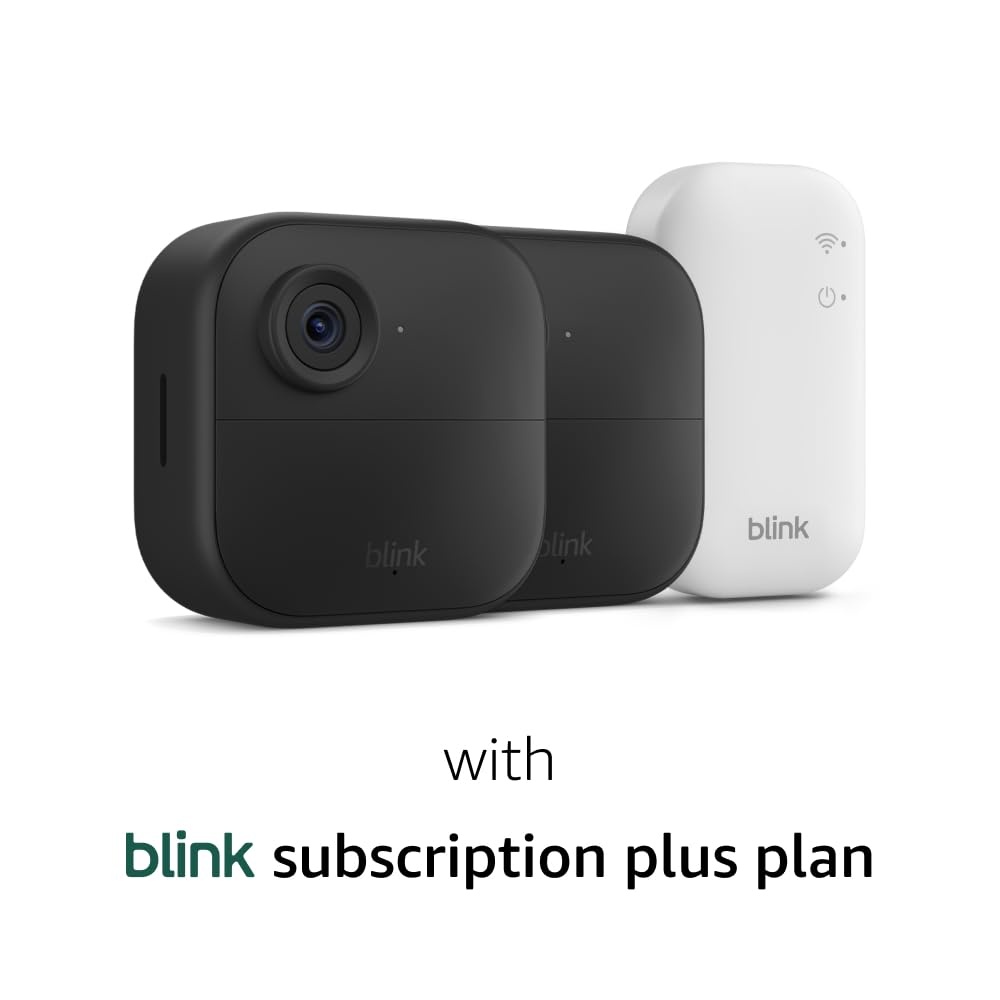 image:imageBlink Outdoor 4 1Year Plus plan Wireless smart security camera twoyear battery life 1080p HD day and infrared night live view Sync Module Core included 2 camera systemSave with Plus plan