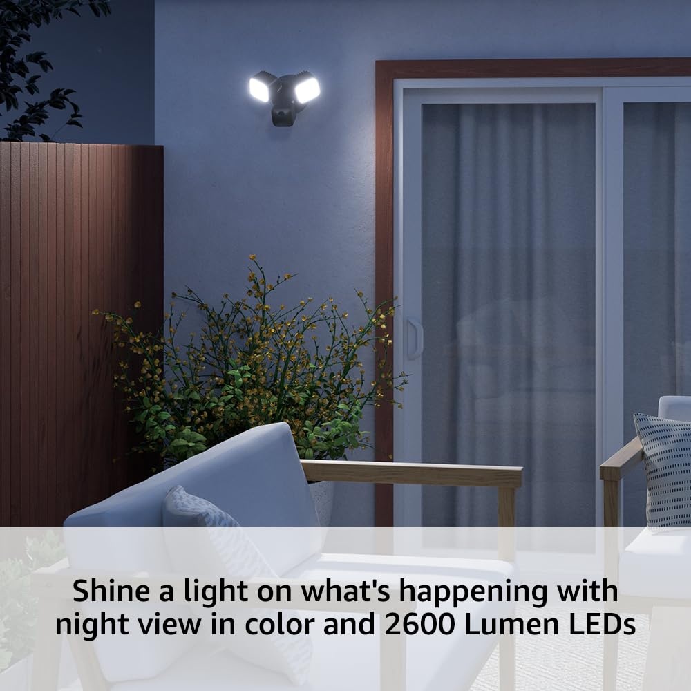 image:imageBlink Wired Floodlight Camera With 1Year Plus plan Smart security camera 2600 lumens HD live view person detection builtin siren Works with Alexa 1 camera BlackBlack