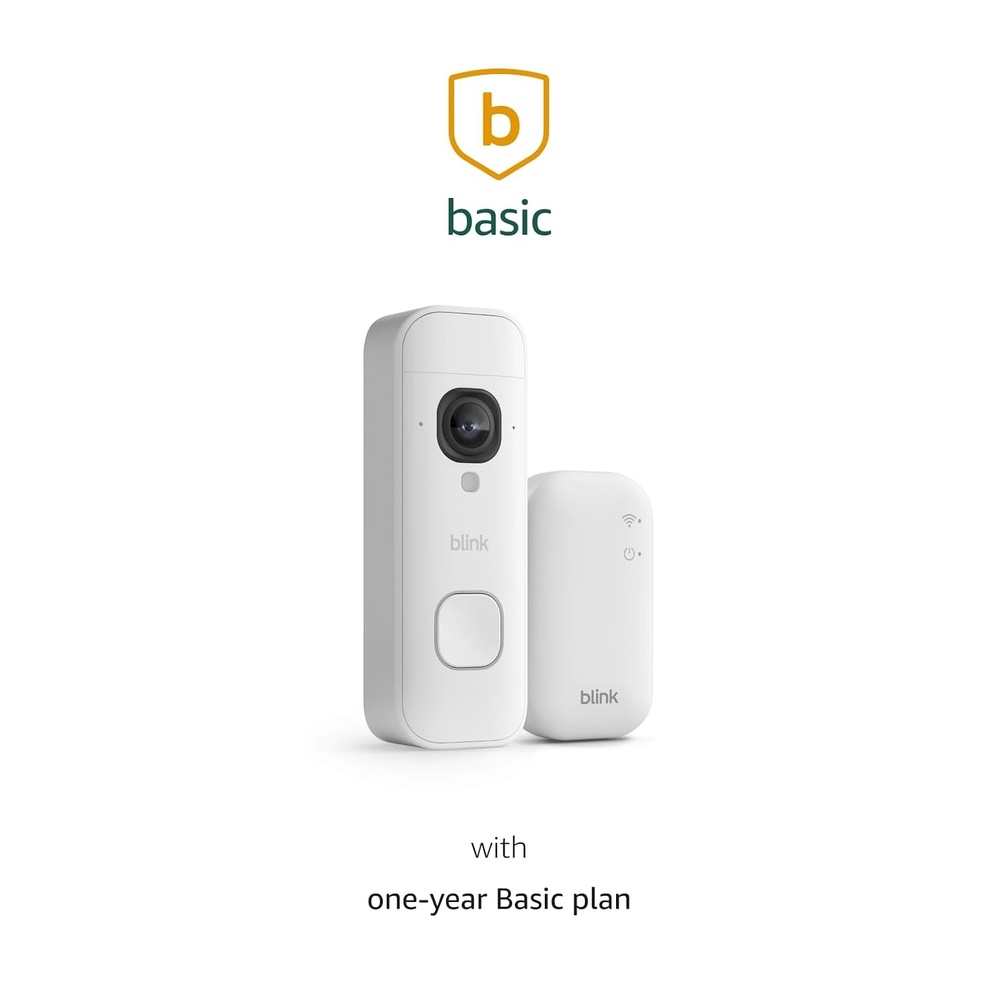 image:imageBlink Battery Doorbell 2K newest model with Basic Annual Plan Wireless video doorbell 2K video resolution enhanced audio Sync Module Core included System White