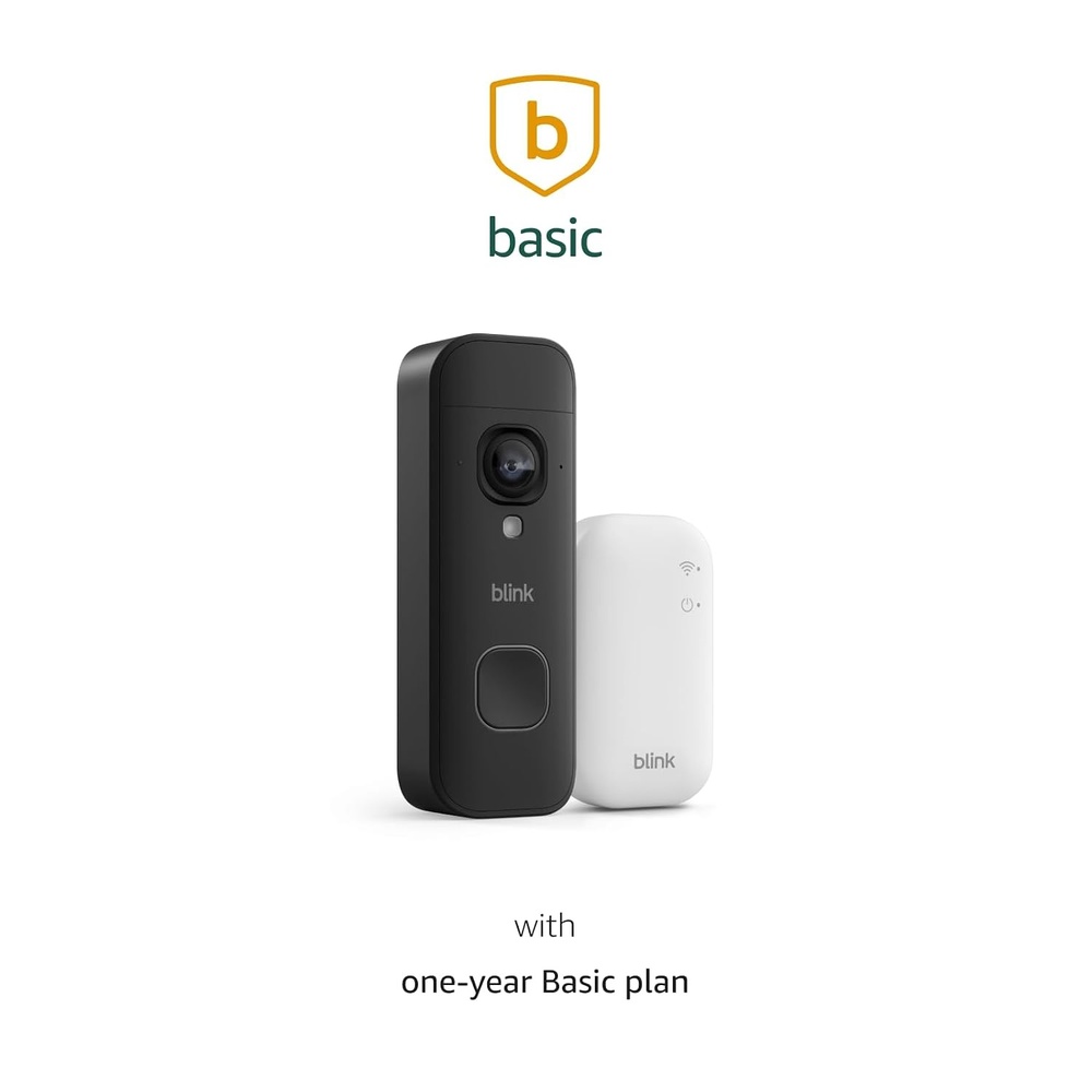 image:imageBlink Battery Doorbell 2K newest model with Basic Annual Plan Wireless video doorbell 2K video resolution enhanced audio Sync Module Core included System Black