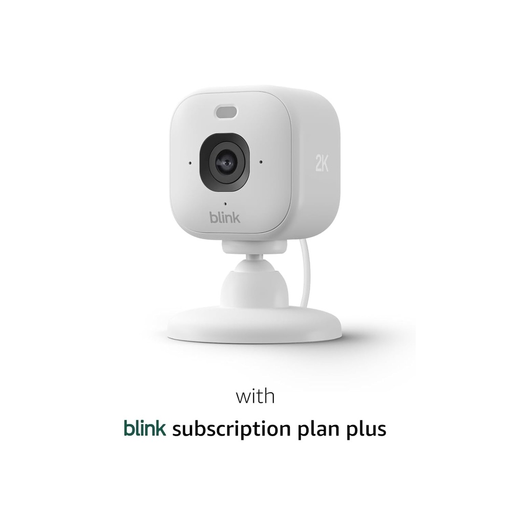 image:imageBlink Mini 2K newest model with 1Year Plus plan Plugin Home amp Pet Security Camera with 2K video resolution smart motion detection works with Alexa 1 camera White