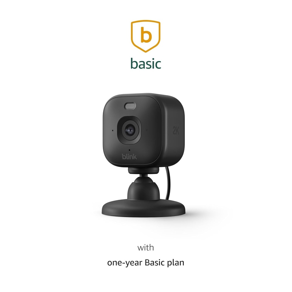 image:imageBlink Mini 2K newest model with Basic Annual Plan Plugin Home amp Pet Security Camera with 2K video resolution smart motion detection works with Alexa 1 camera Black
